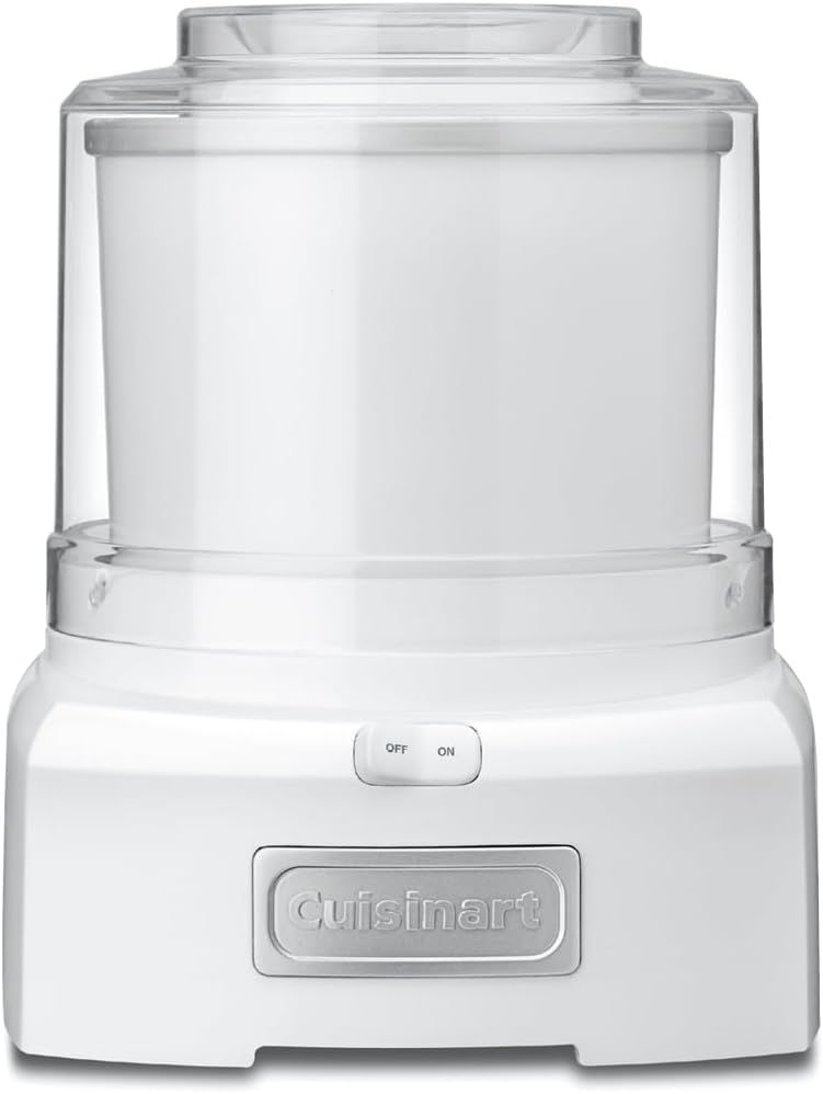 Cuisinart Ice Cream Maker Machine, 1.5 Quart Sorbet, Frozen Yogurt Maker, Double Insulated, White (ICE-21C)