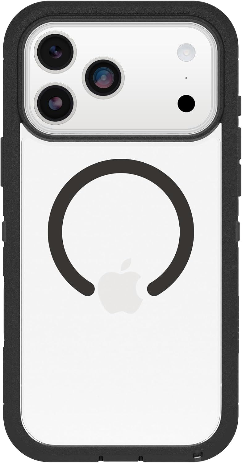 OtterBox iPhone 17 Pro Max Defender Series Pro XT Clear Case - Dark Side - Black - Tough, Rugged & Durable iPhone Case, Snaps on MagSafe