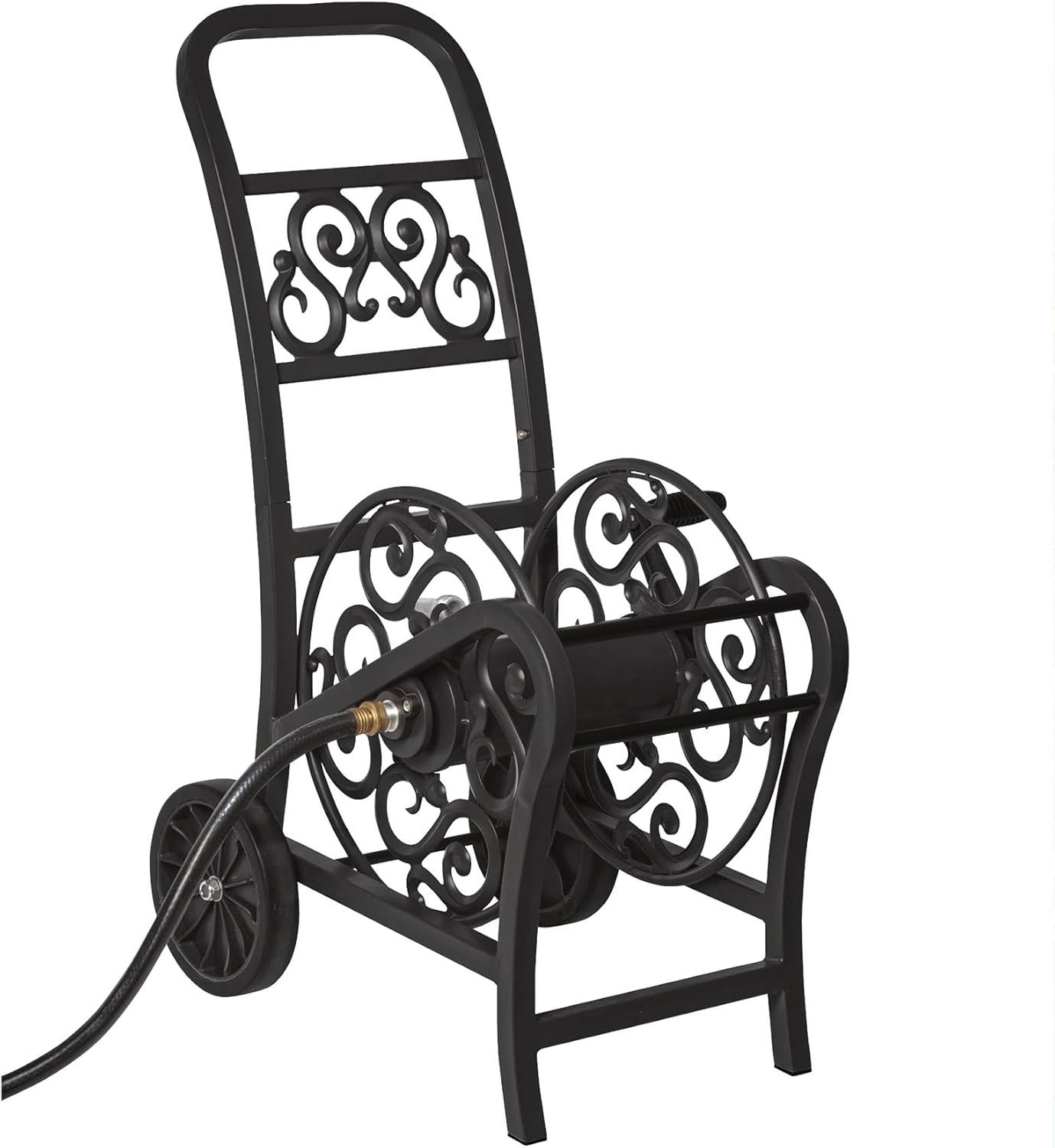 Suncast MDHC200 Decorative Metal Hose Reel Cart, Black
