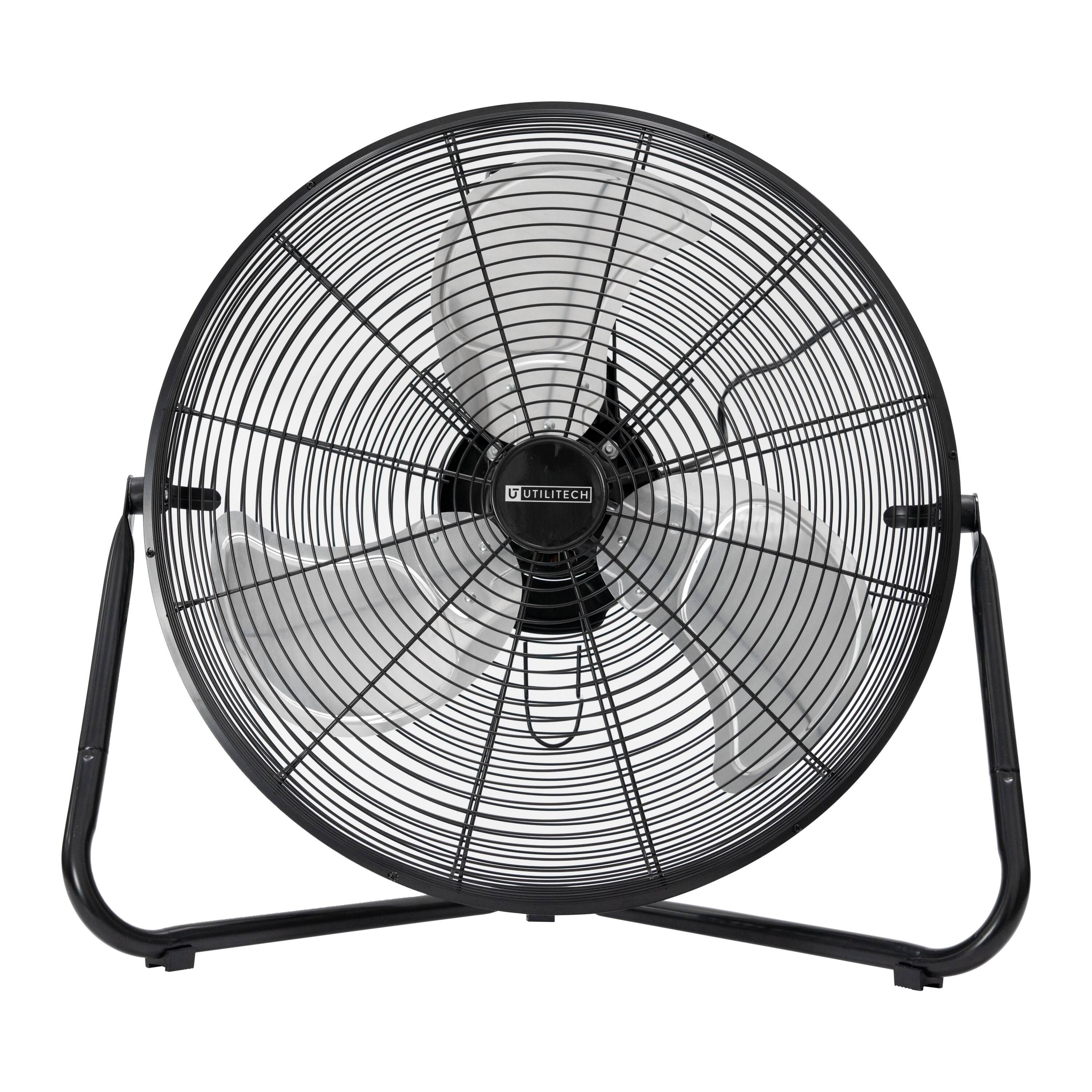 Utilitech 20-in High Velocity Indoor Floor Fan, in Black