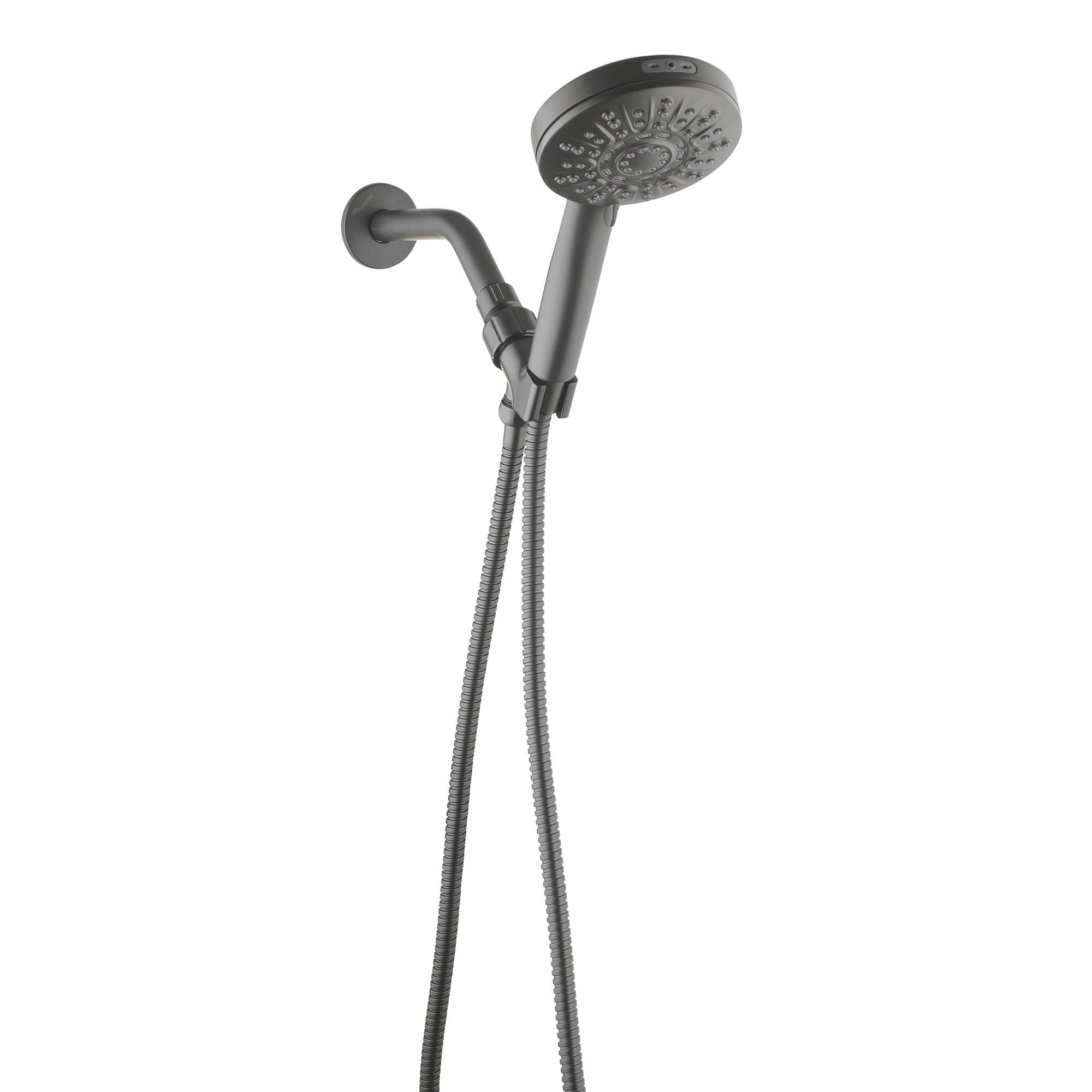 allen + roth Nevis 6 -Spray Matte Black 3.5-in Round Handheld Shower Head 1.8 GPM