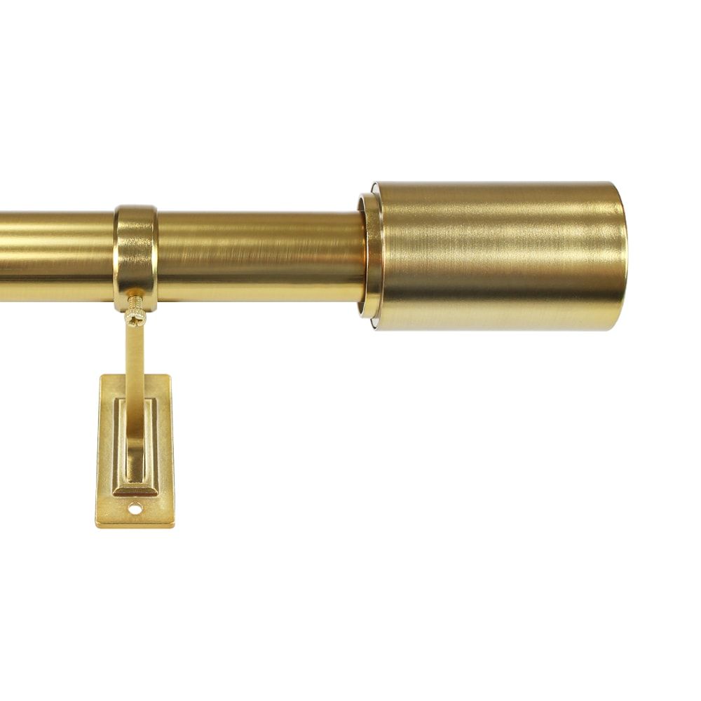 Origin 21 36-in to 72-in Brushed Gold Iron Single Curtain Rod with Finials