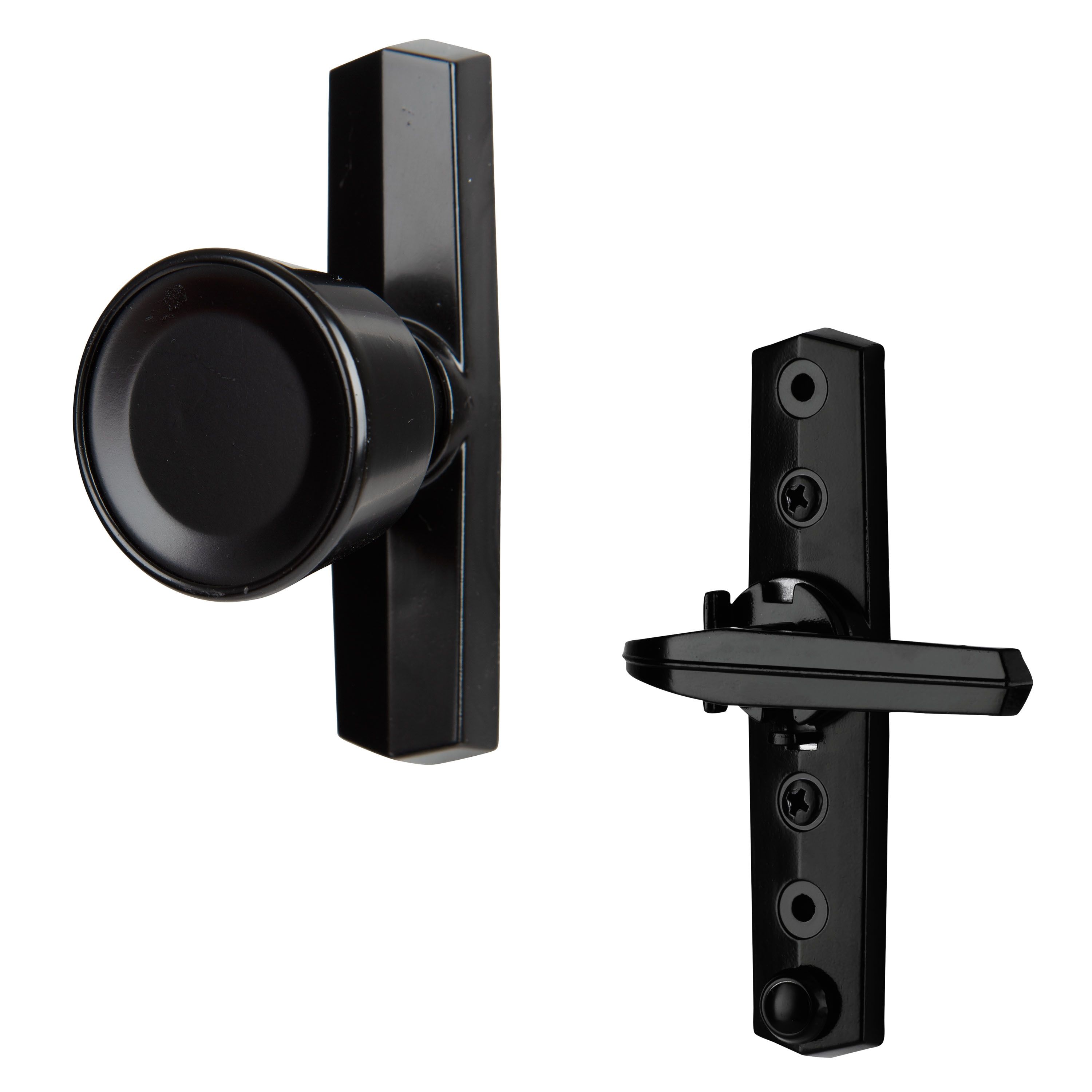 WRIGHT PRODUCTS Universal Gloss Black Lockable Screen/Storm door Replacement Handleset