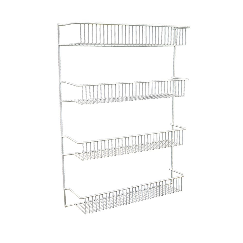 Style Selections 18.7-in W x 25.79-in H x 4.92-in D 4 -Tier Cabinet-mount White Metal Door organizer