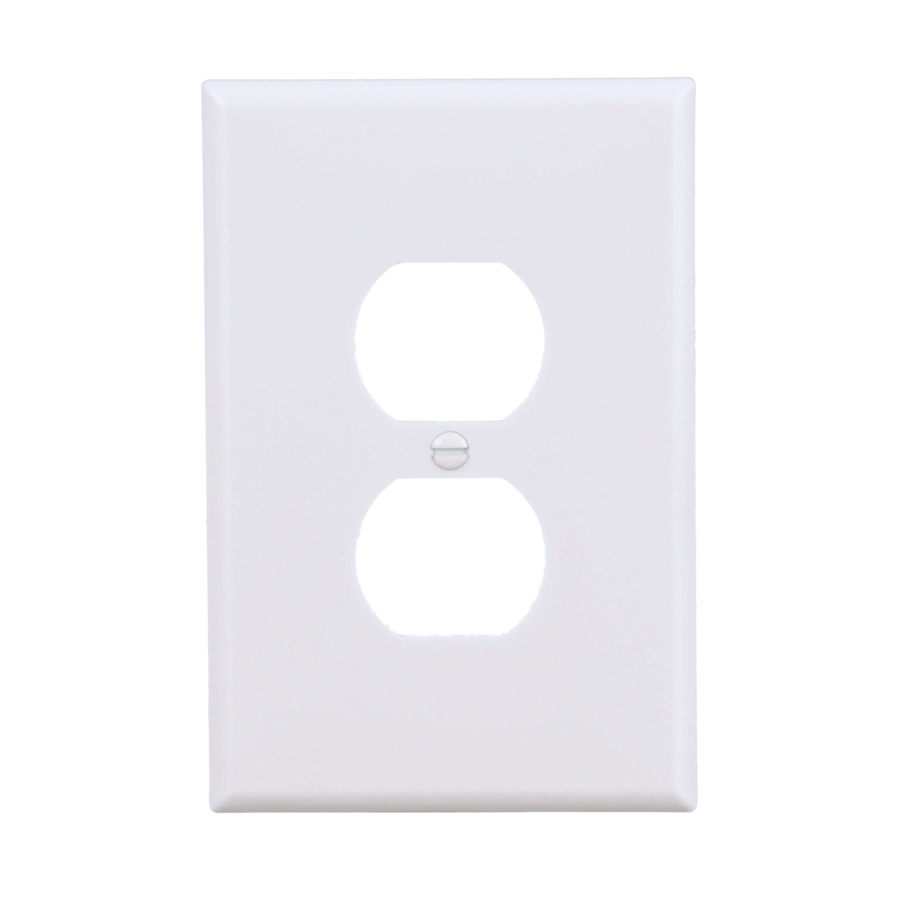 Eaton 1 -Gang Jumbo Size White Thermoplastic Indoor Duplex Wall Plate 10 -Pack