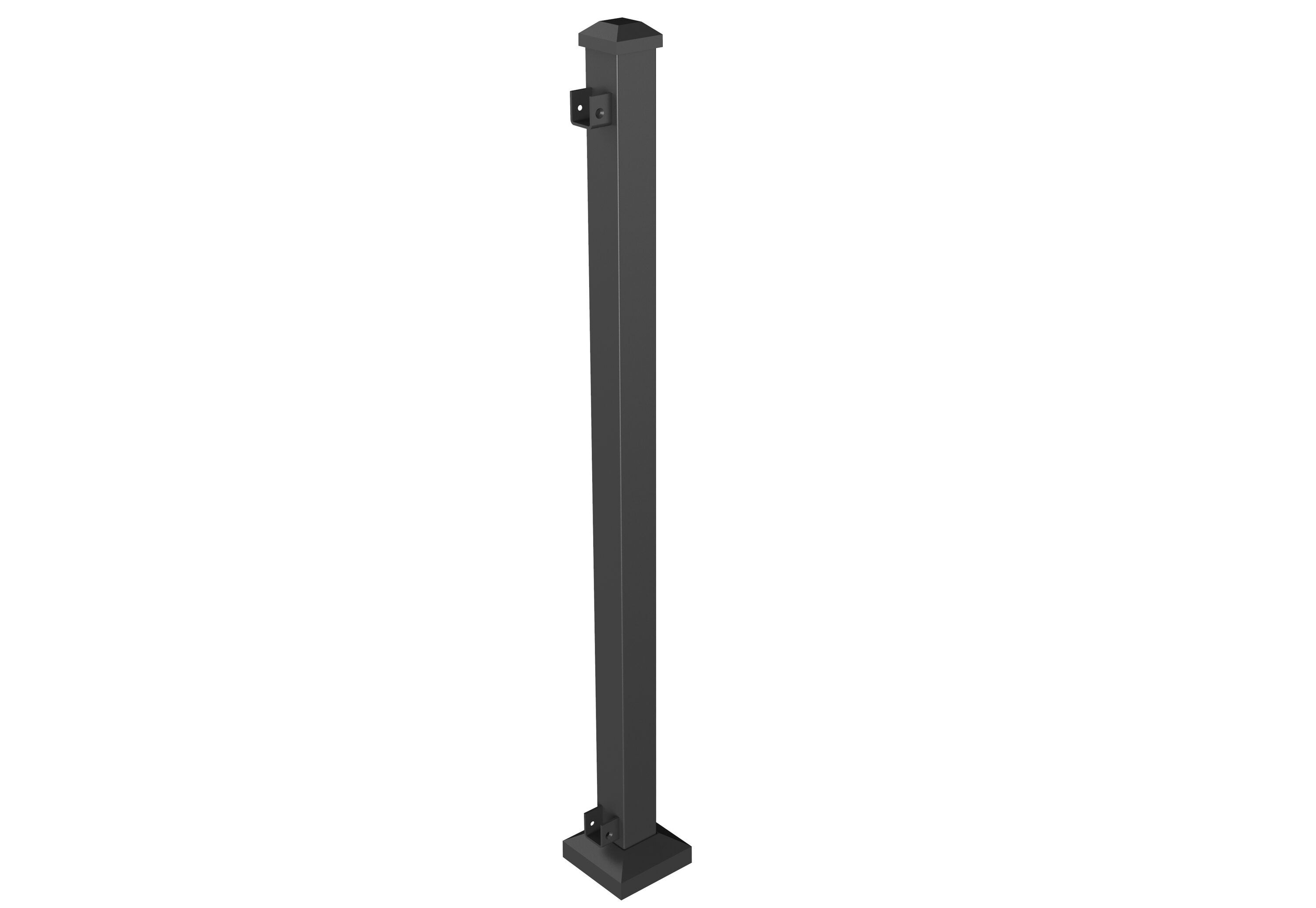 RELIABILT 2-in x 2-in x 3-ft Black Sand Steel Deck Post