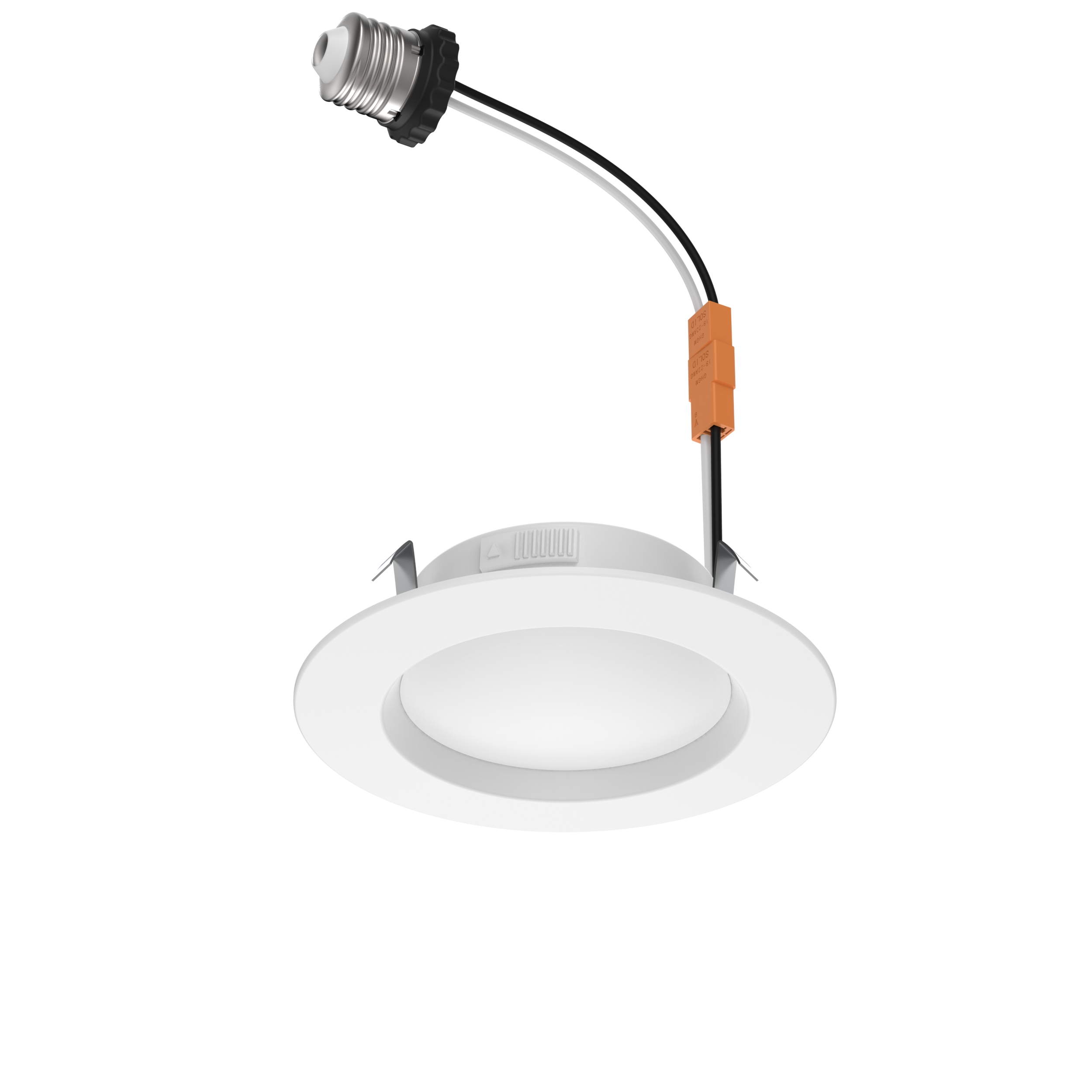 Utilitech White 4-in 450 -Lumens Switchable white Round Dimmable LED Wet rated Recessed Downlight