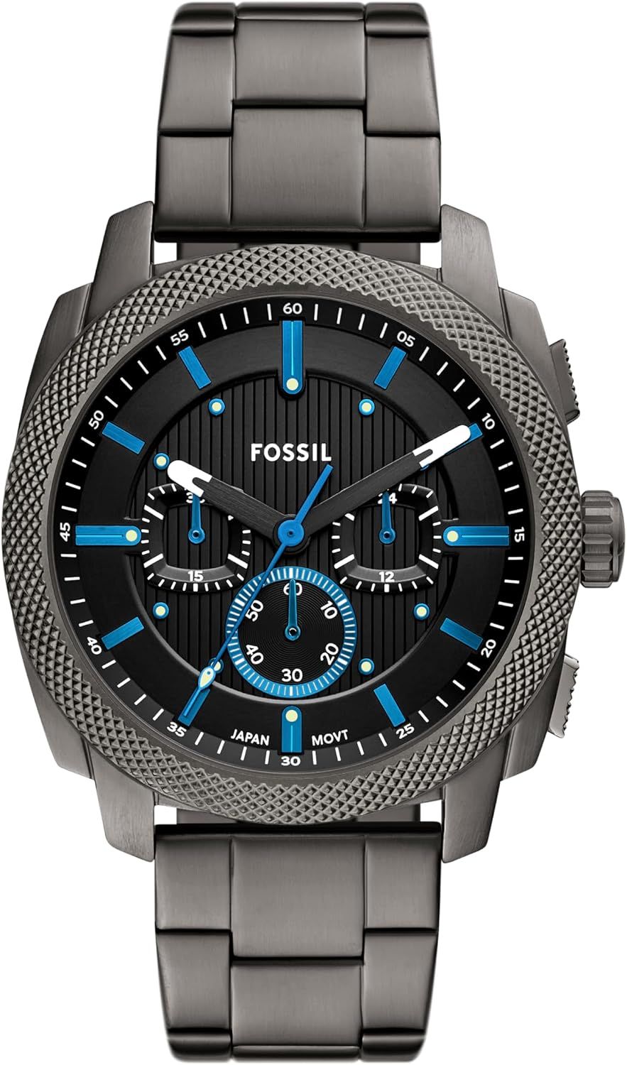 Fossil Men\\'s Machine Chronograph Stainless Steel Watch, Silver/Black