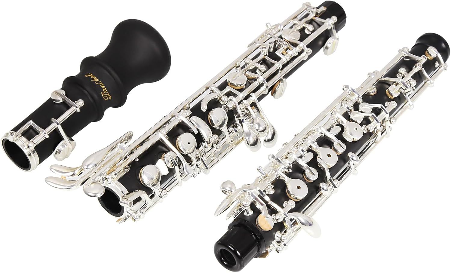 Oboe Beginner Student Level ABS Body Silver Plated Full Automatic C Tone with Reeds, Cleaning Cloth, Oboe Swab, Powder Paper, Absorbing Paper, Thumb Rest, Screwdriver, Gloves, Case