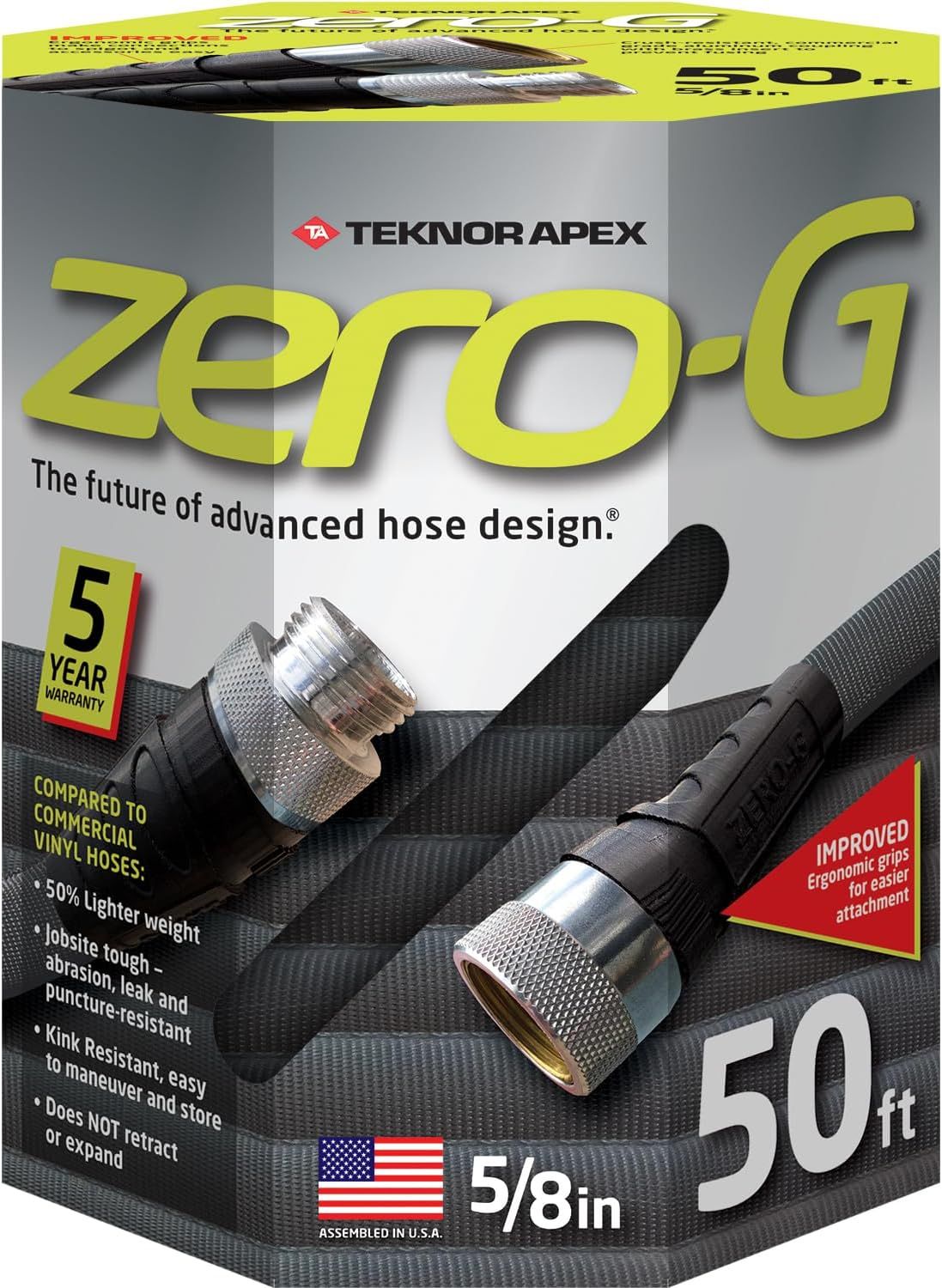zero-G 4001-50 Lightweight, Ultra Flexible, Durable, Kink-Free Garden Hose, 5/8-Inch by 50-Feet