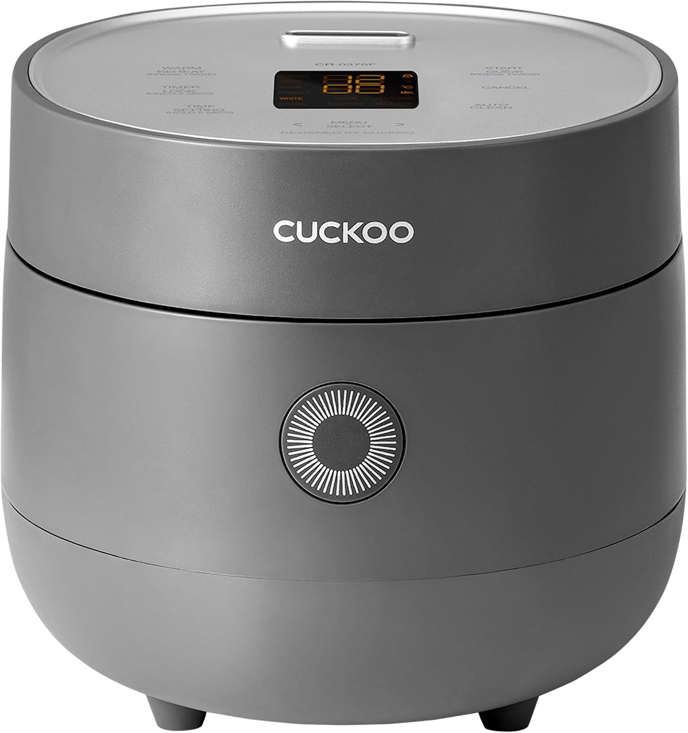 CUCKOO Rice Cooker 3 Cup Uncooked / 6 Cup Cooked, Modern Fuzzy Logic Rice Cooker Small with Delay Timer & Keep Warm Setting, Versatile Food Steamer for Cooking, Non-Stick Inner Pot, Gray (CR-0375FG)