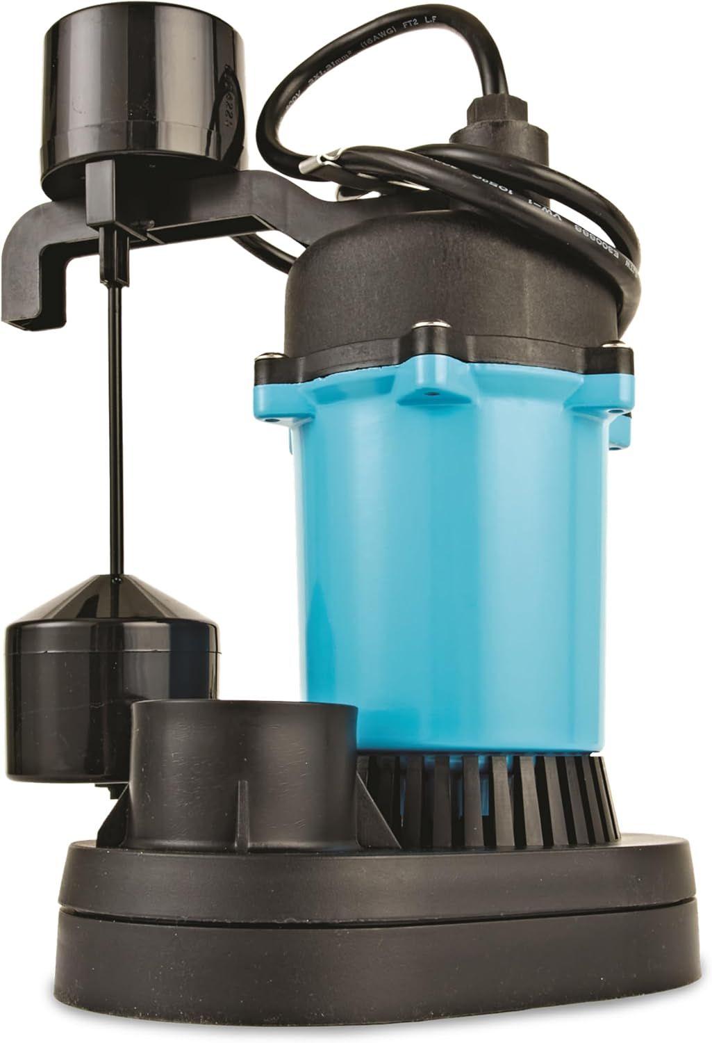Little Giant BSP33V 1/3 HP, 115 Volt, 2880 GPH Automatic Submersible Epoxy Coated Cast Aluminum Sump Pump with Piggy-Back Vertical Switch and 8-Ft. Cord, Blue, 506251