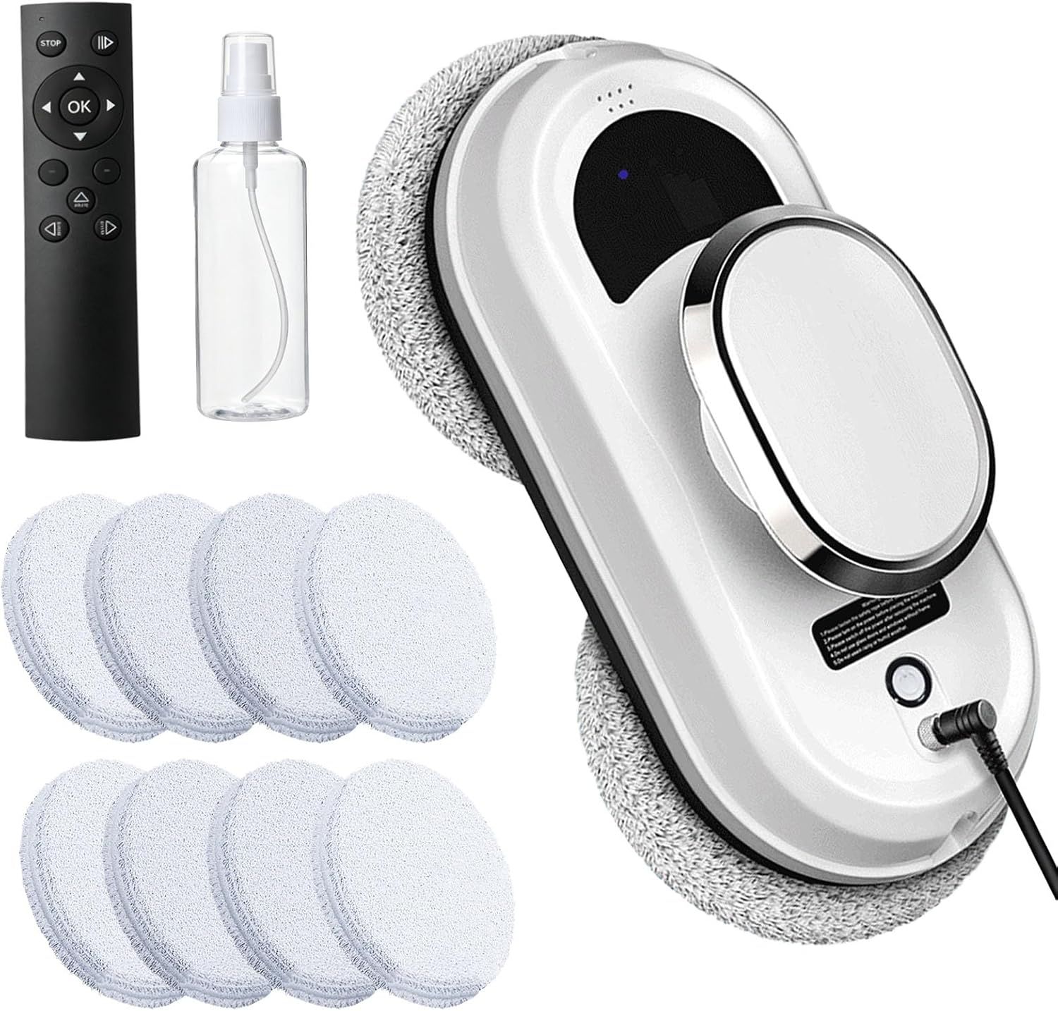 Window Cleaner Robot, 5600Pa Strong Suction Window Automatic Cleaning Robot, Smart Path Planning, Powerful Dual Spinning Mop, Remote Control, Dual Safety Protection for Effortless Cleaning