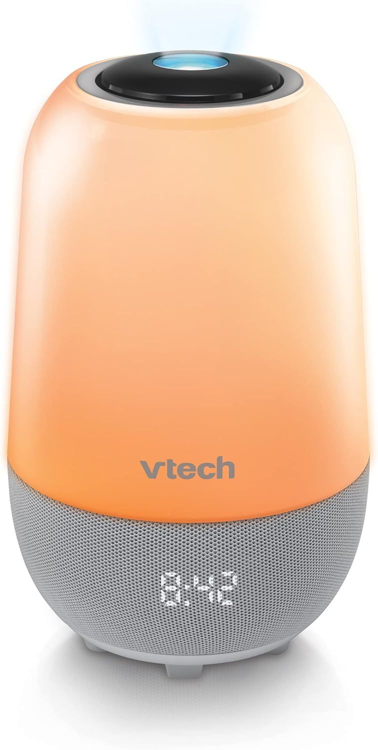 VTech BC8313 V-Hush Soothing Sleep Trainer with 200+ Stories/Songs/Sounds & Sleep Program. Portable Bluetooth HD Speaker, Multi-Color NightLight, Ceiling Projector & Record Your own Voice