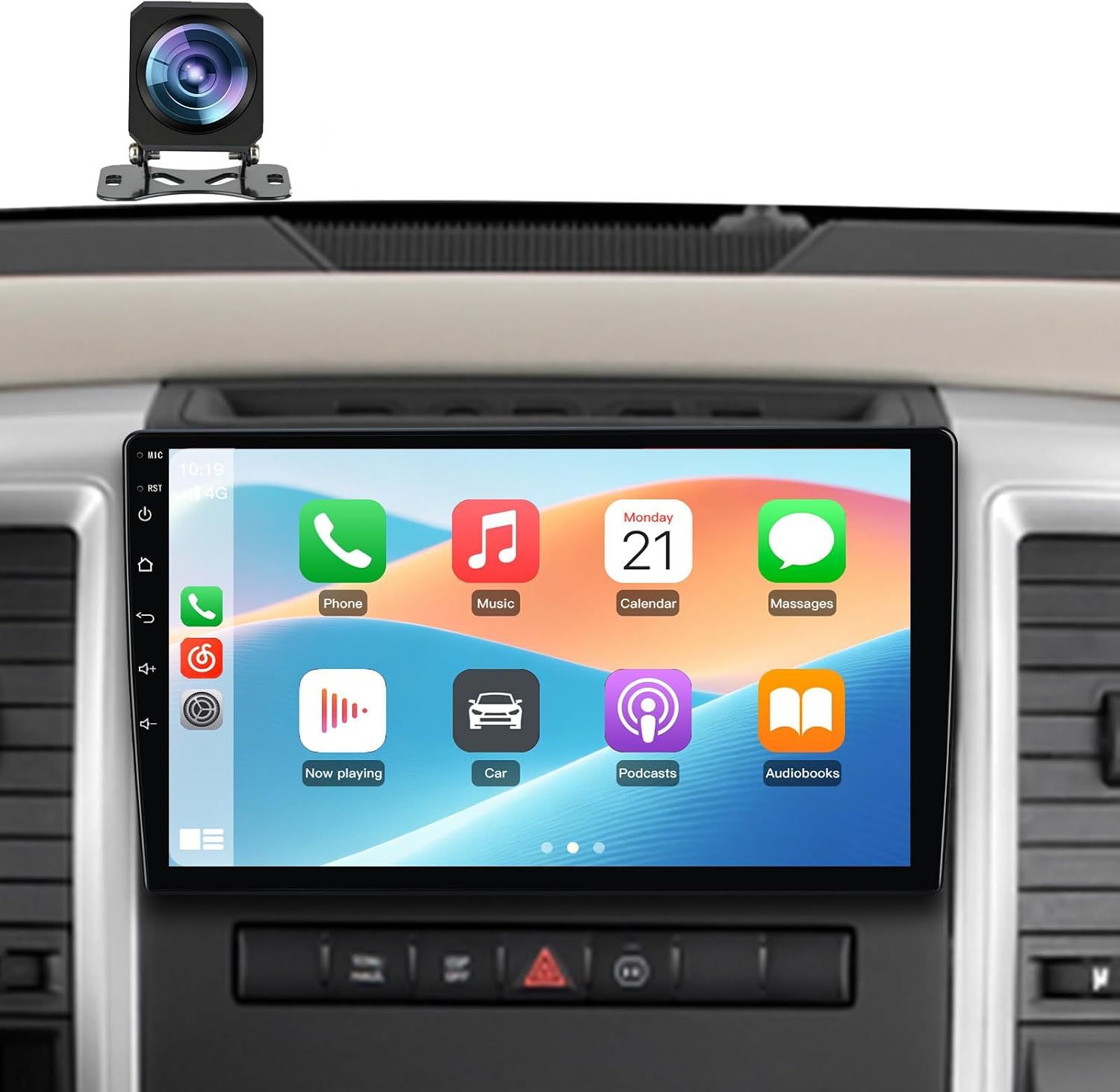 Junsun 4Core 64GB ROM Car Radio Stereo 10 Inch Touch Screen for Dodge Ram 1500 2500 3500 2009 2010 2011 2012 with CarPlay Android Auto