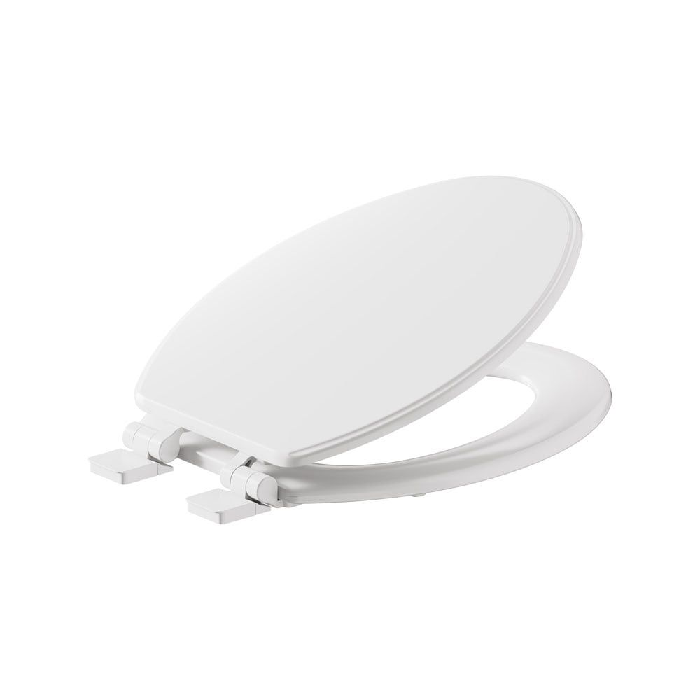 American Standard Moments Wood White Elongated Soft Close Toilet Seat
