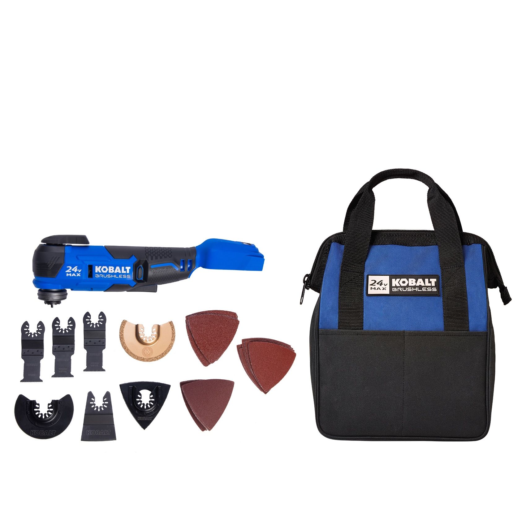 Kobalt 24-volt Cordless Brushless Variable speed 17 -Piece Oscillating Multi-Tool with Soft Case (Battery Not Included)