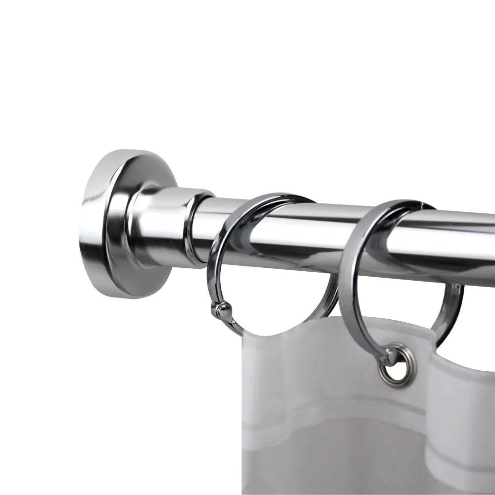 allen + roth 51-in to 86-in Chrome Tension Single straight Adjustable Shower Curtain Rod