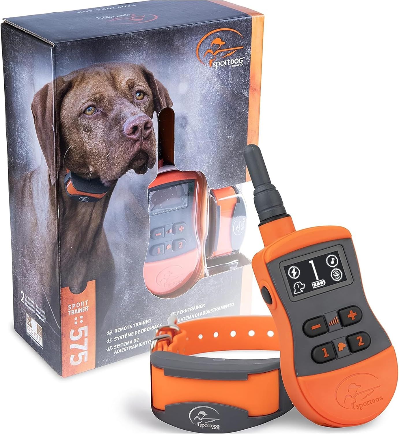 SportDOG Brand SportTrainer Remote Trainers - Bright, Easy to Read OLED Screen - Waterproof, Rechargeable Dog Training Collar with Tone, Vibration, and Static, 500 Yard Range - 2 Dog Expandable