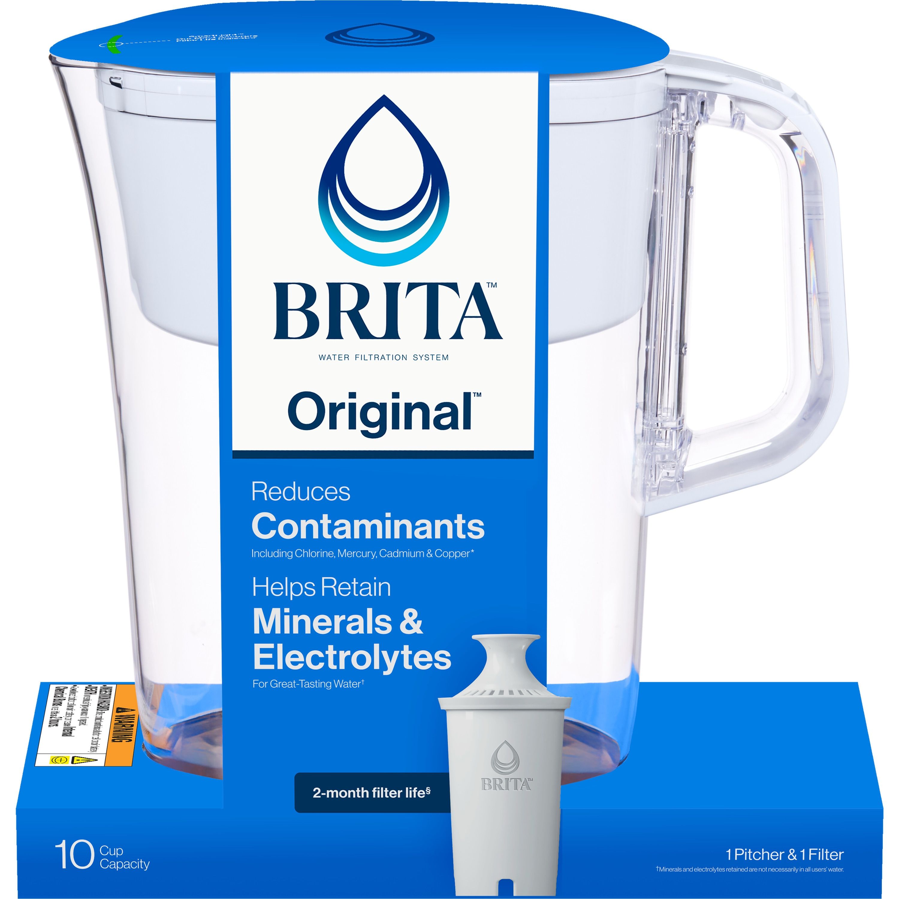 Brita Tahoe 10-Cup White Plastic Water filter pitcher