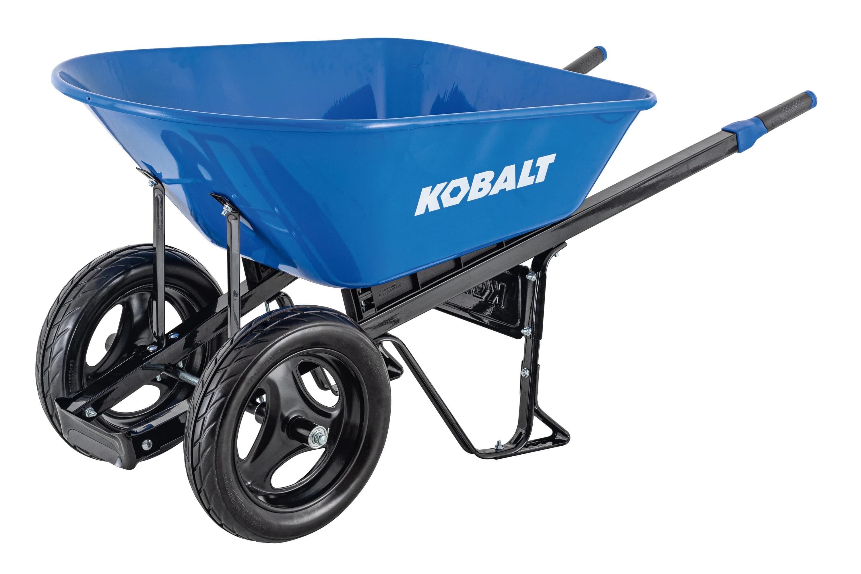 Kobalt 7-cu ft 2 Wheel Steel Push Wheelbarrow Flat-Free Tire